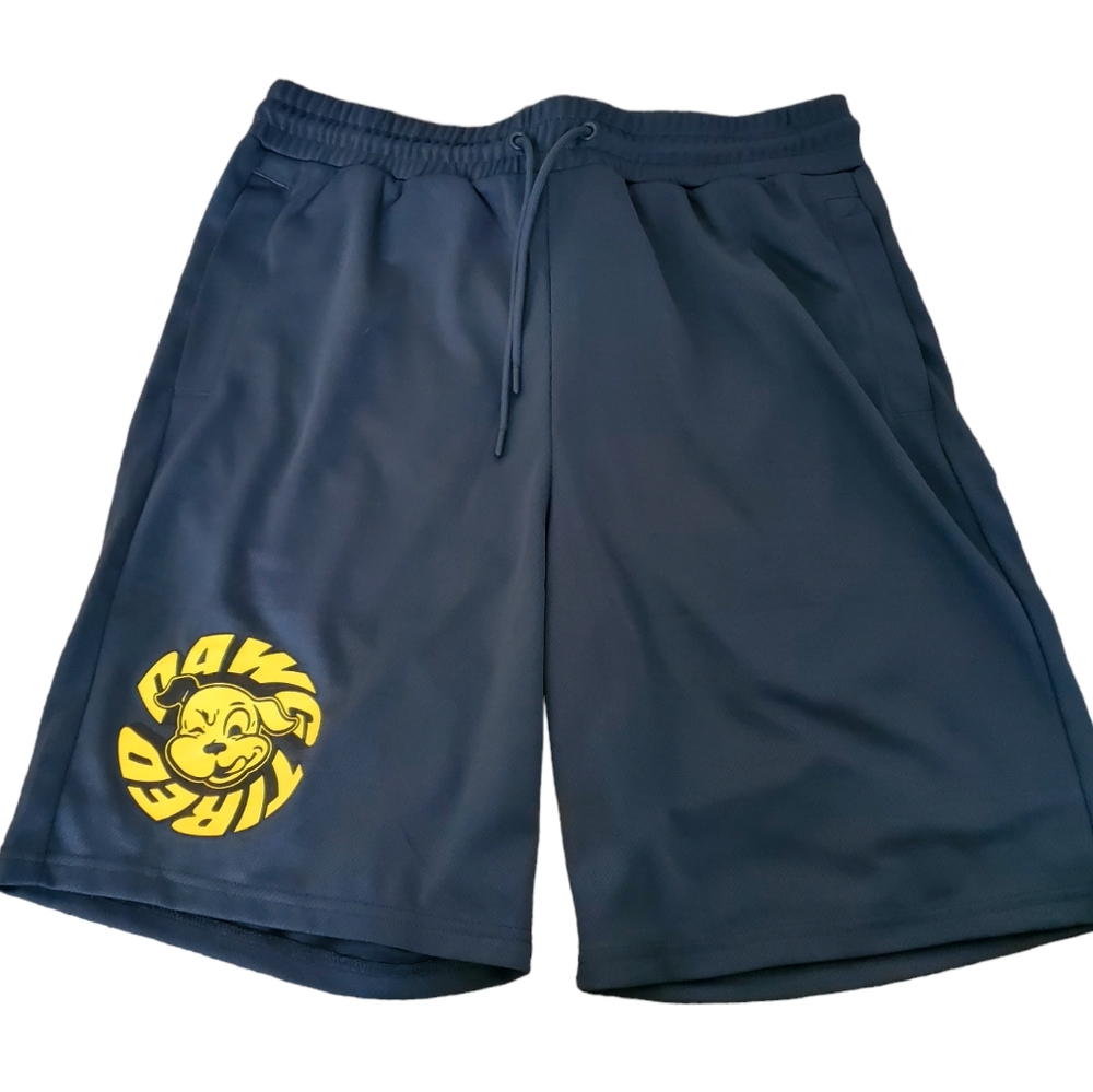 NWT Navy Blue and Yellow "Dawg Tired" Shorts
